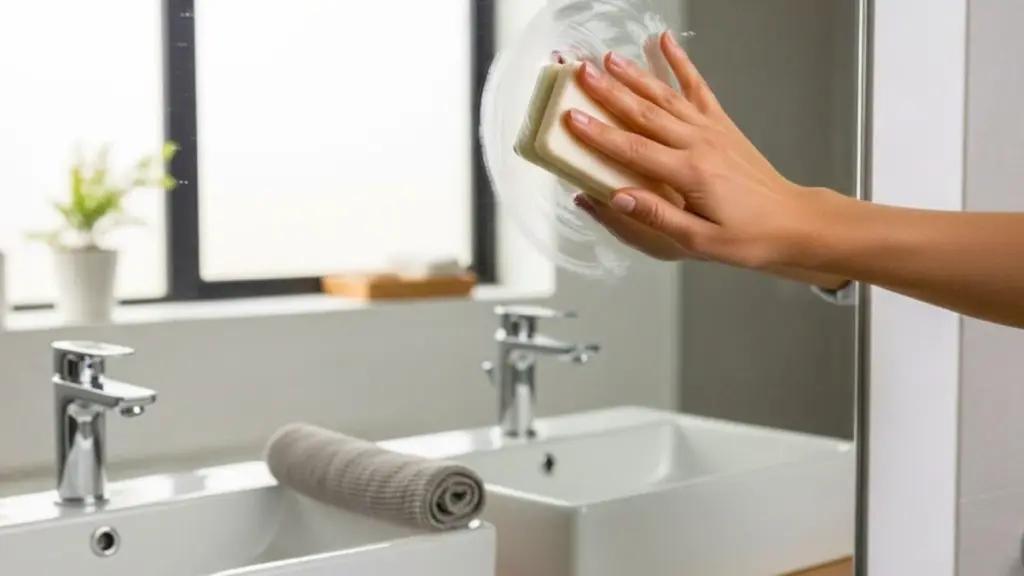 El truco del jabón seco en el espejo del baño que los expertos no quieren que sepas