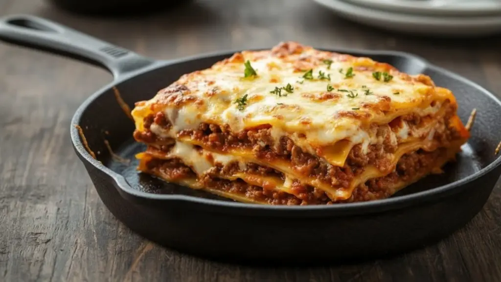 Lasaña de Pollo Express: cremosa y deliciosa en 40 minutos con solo una sartén