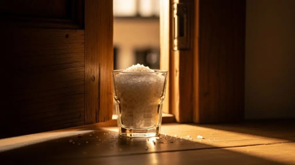 Un vaso con sal gruesa detrás de la puerta: el secreto que pocos conocen para el bienestar