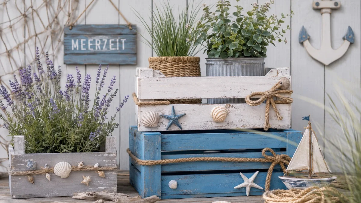 Decoración marinera con cajas de madera: Las ideas más bonitas para un ambiente costero en casa