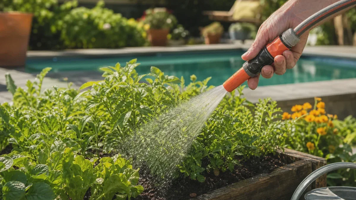 Regar plantas con agua de piscina: cuándo el agua clorada beneficia al jardín
