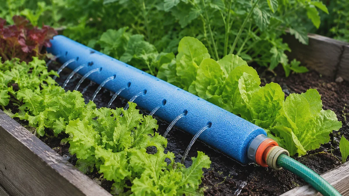 Solución económica para días de calor: construye tu propio sistema de riego para huerto elevado con un churro de piscina