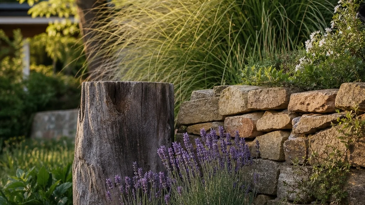 Decoración de jardín con materiales naturales: 9 ideas con madera, piedra y plantas secas que realmente funcionan