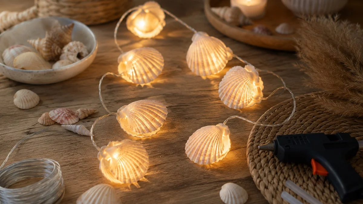 Guirnalda de luces con conchas DIY: La decoración marinera más bonita para jardín, balcón y hogar