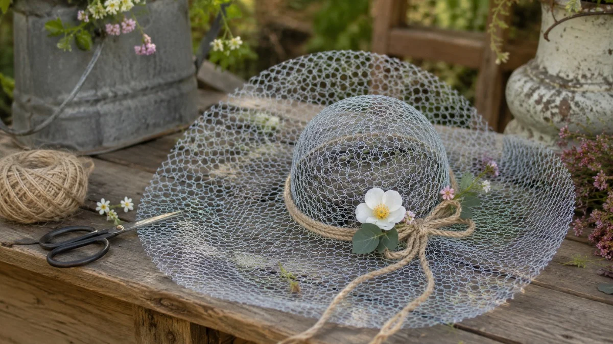 Sombrero romántico de malla de gallinero: Sencilla guía para una decoración de jardín extraordinaria